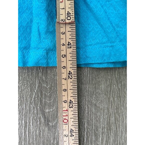 Kaftan Dress Women XL blue Button indian straight kurta kurti tunic mock neck - Picture 5 of 8